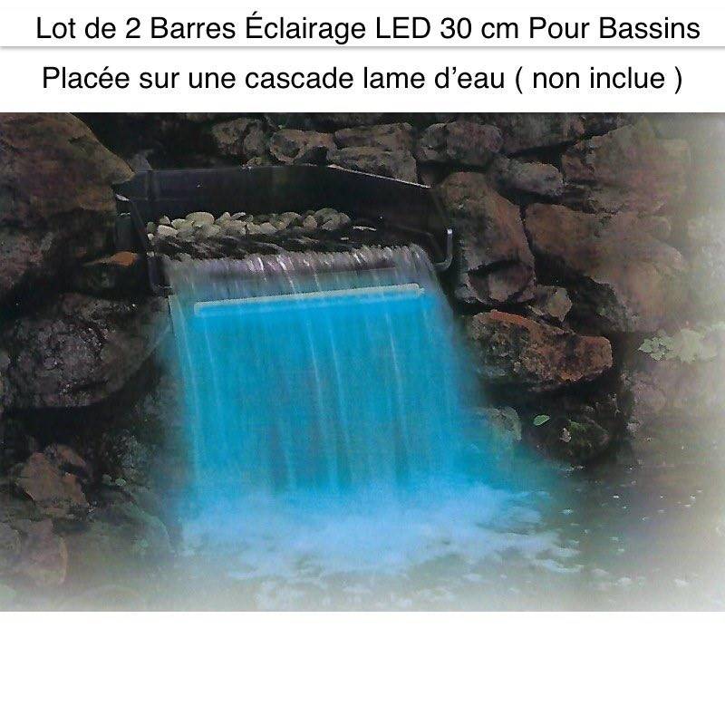 2 Barres Éclairage LED 30 cm Pour Bassins Et Cascades De Jardin. Éclairage Étanche  Et Piscine
