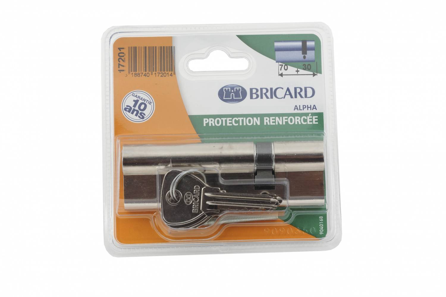 Cylindre de serrure BRICARD alpha L.30 + 70 mm - Image 2