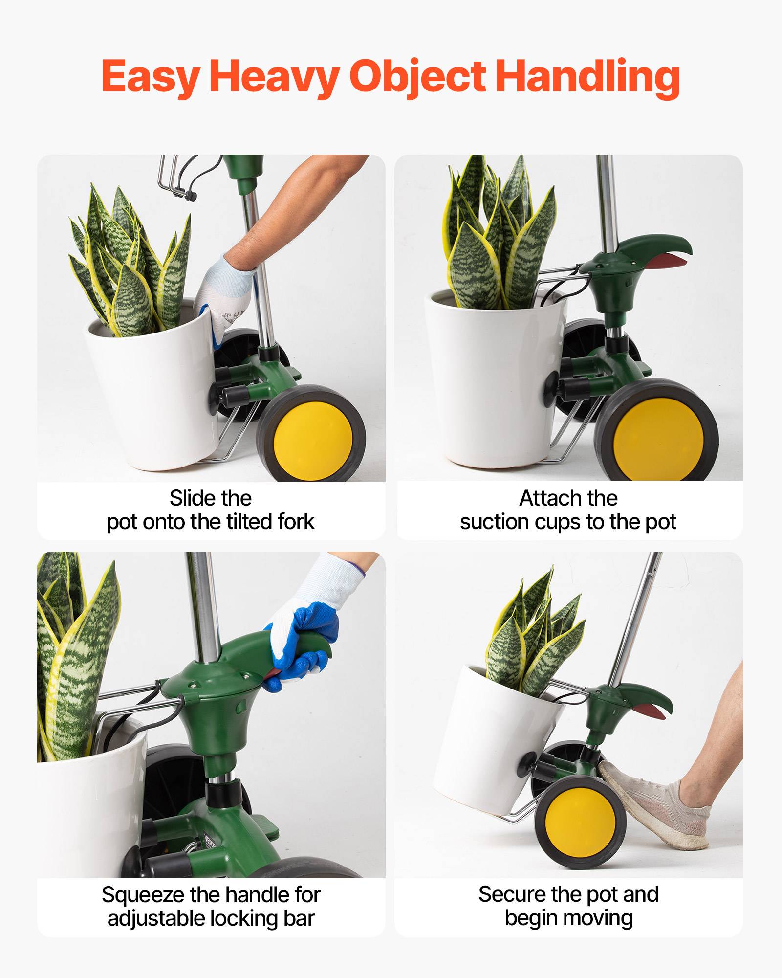 Vevor - VEVOR Diable de Transport pour Plantes en Pot Jardin 65 kg Bras Griffes Réglable - Image 4