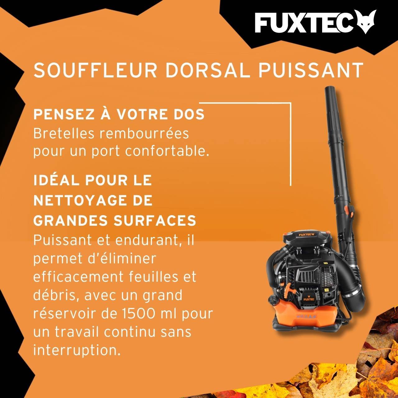 FUXTEC - Souffleur thermique PRO - FUXTEC FX-LBP165T - à dos 65cm3 334 km/h - Image 5