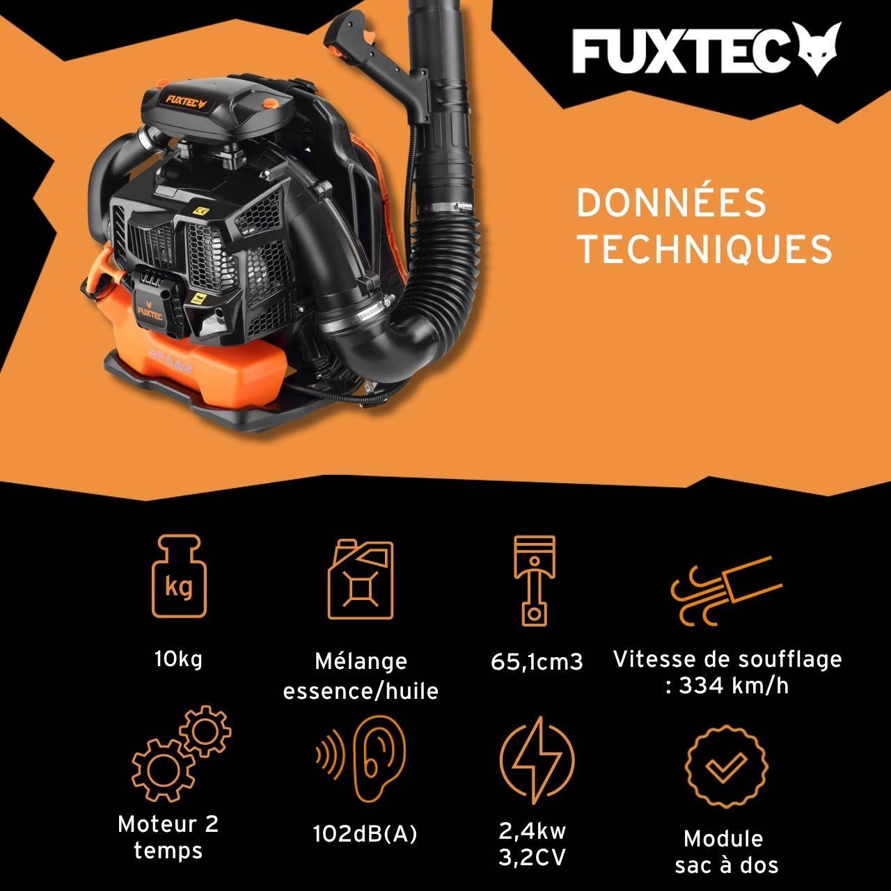 FUXTEC - Souffleur thermique PRO - FUXTEC FX-LBP165T - à dos 65cm3 334 km/h - Image 3