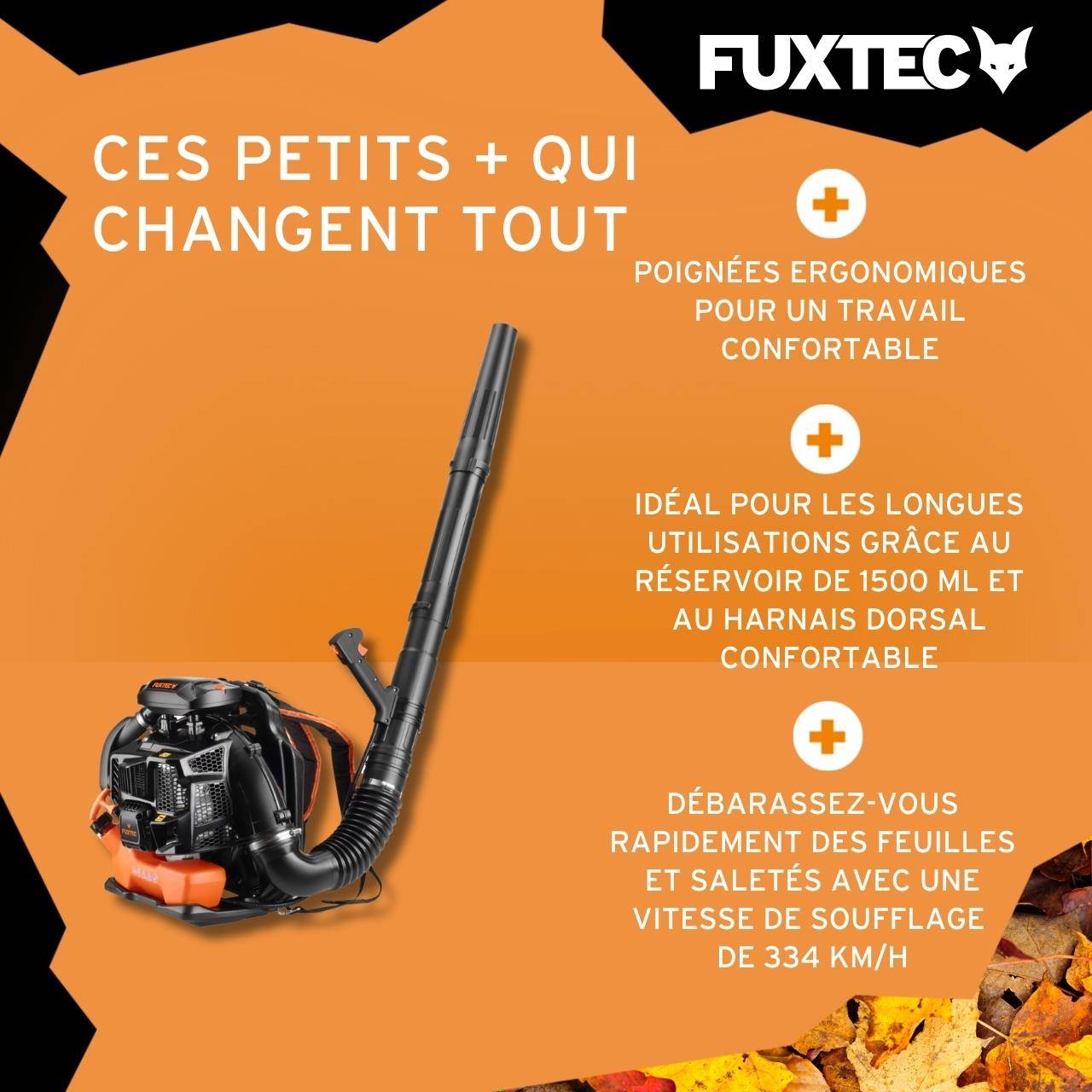 FUXTEC - Souffleur thermique PRO - FUXTEC FX-LBP165T - à dos 65cm3 334 km/h - Image 4