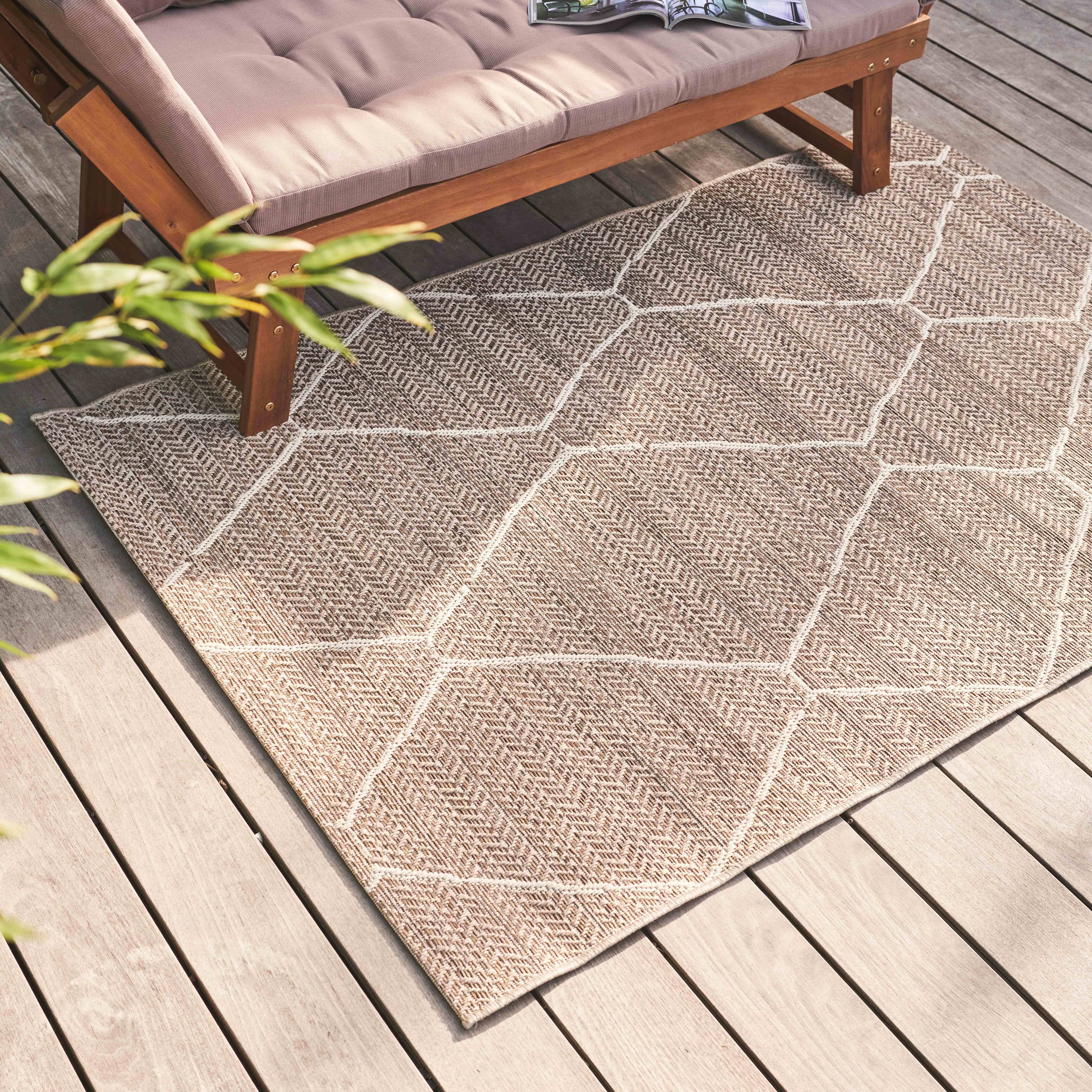 Oviala - Tapis d'extérieur en polypropylène 120 x 170 cm beige Karo - Oviala - Image 2