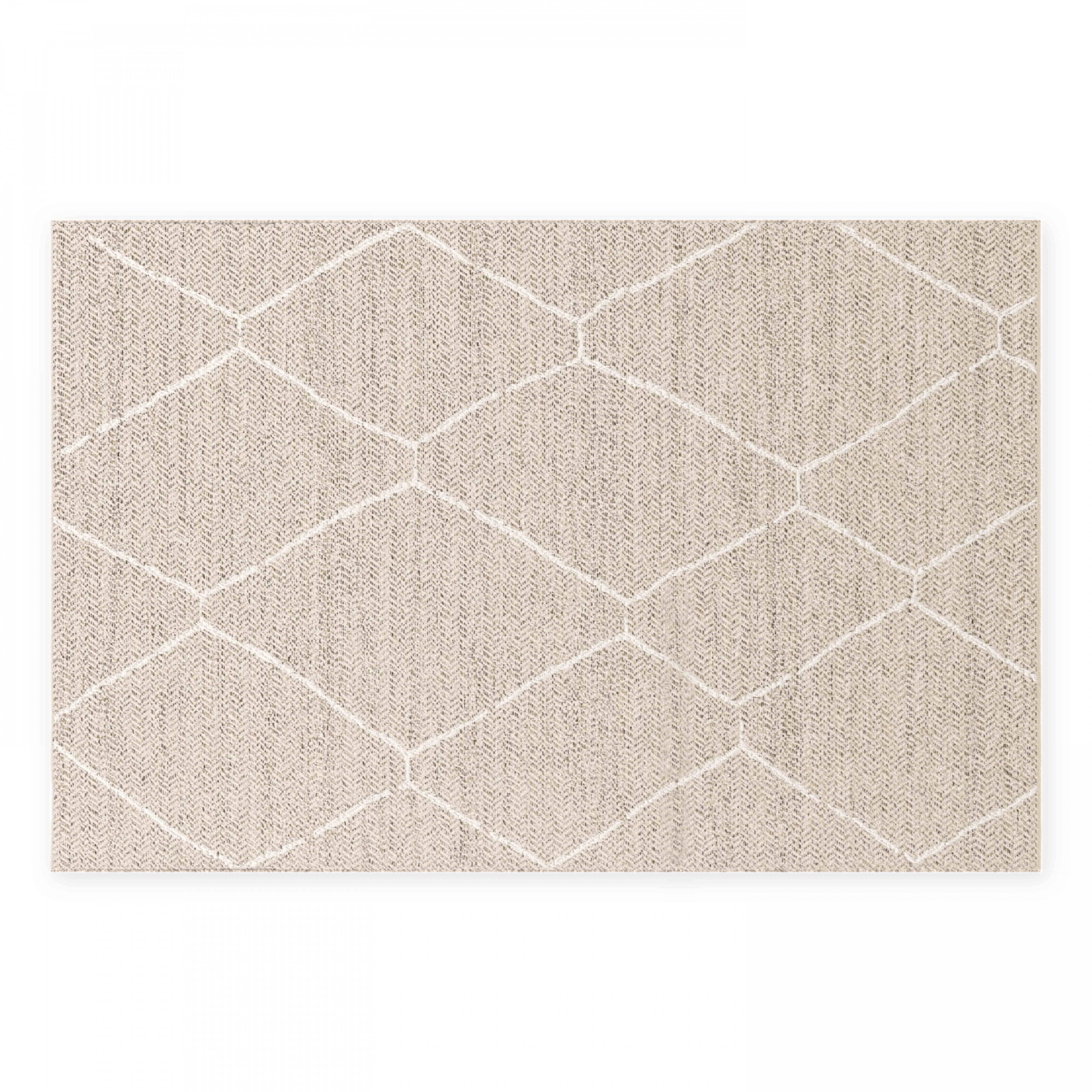 Oviala - Tapis d'extérieur en polypropylène 120 x 170 cm beige Karo - Oviala - Image 1