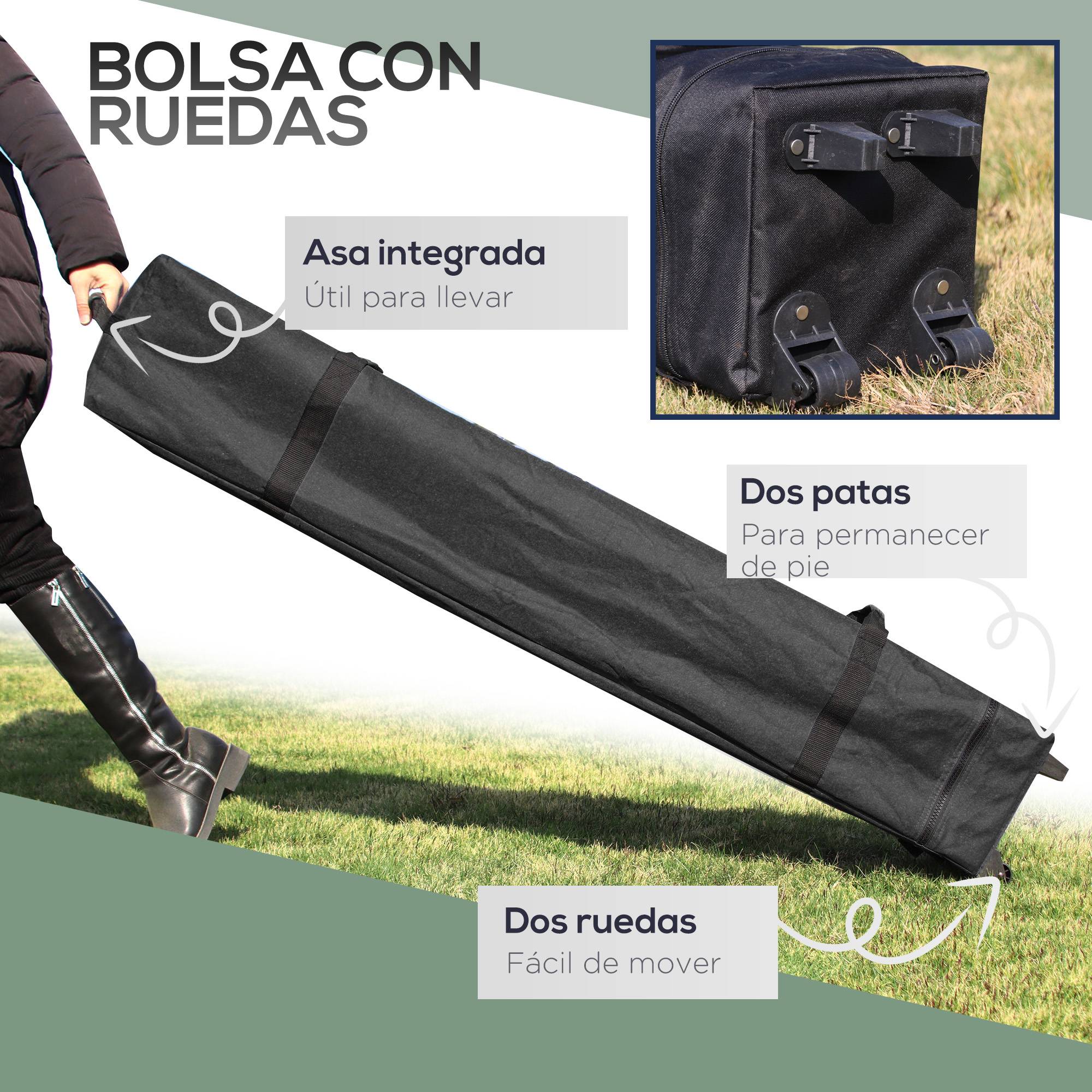 Tente de jardin 2,5 x 2,5 x 2,68 m, protection UV, hauteur réglable (plus de 50 cm), 4 sacs de lestage et sac de transport inclus (vert). - Image 6