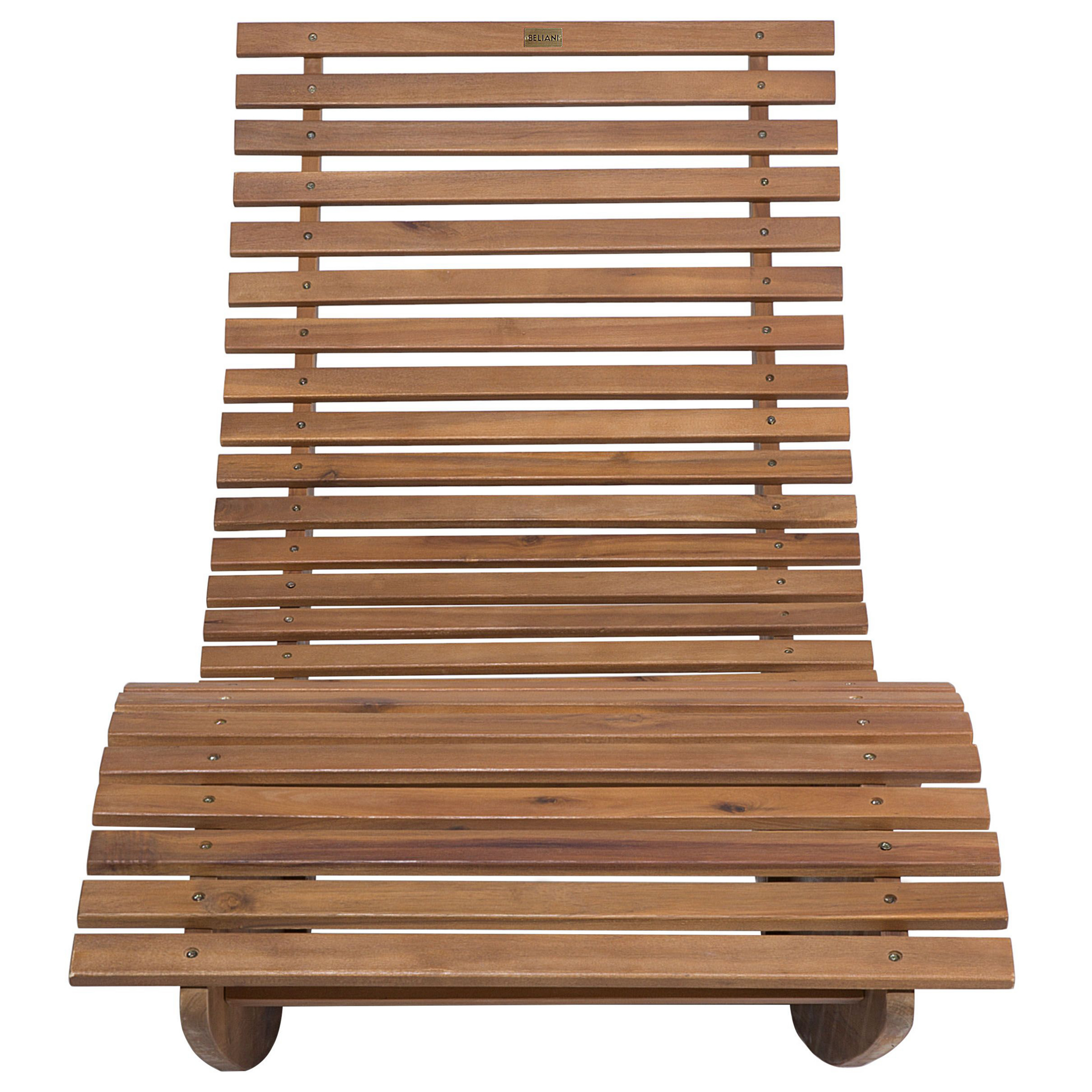 Beliani - Bain de Soleil Chaise Longue de Jardin en Bois d'Acacia avec Coussin Gris Matières Résitantes et Fonction Bascule Design Moderne Beliani - Image 5