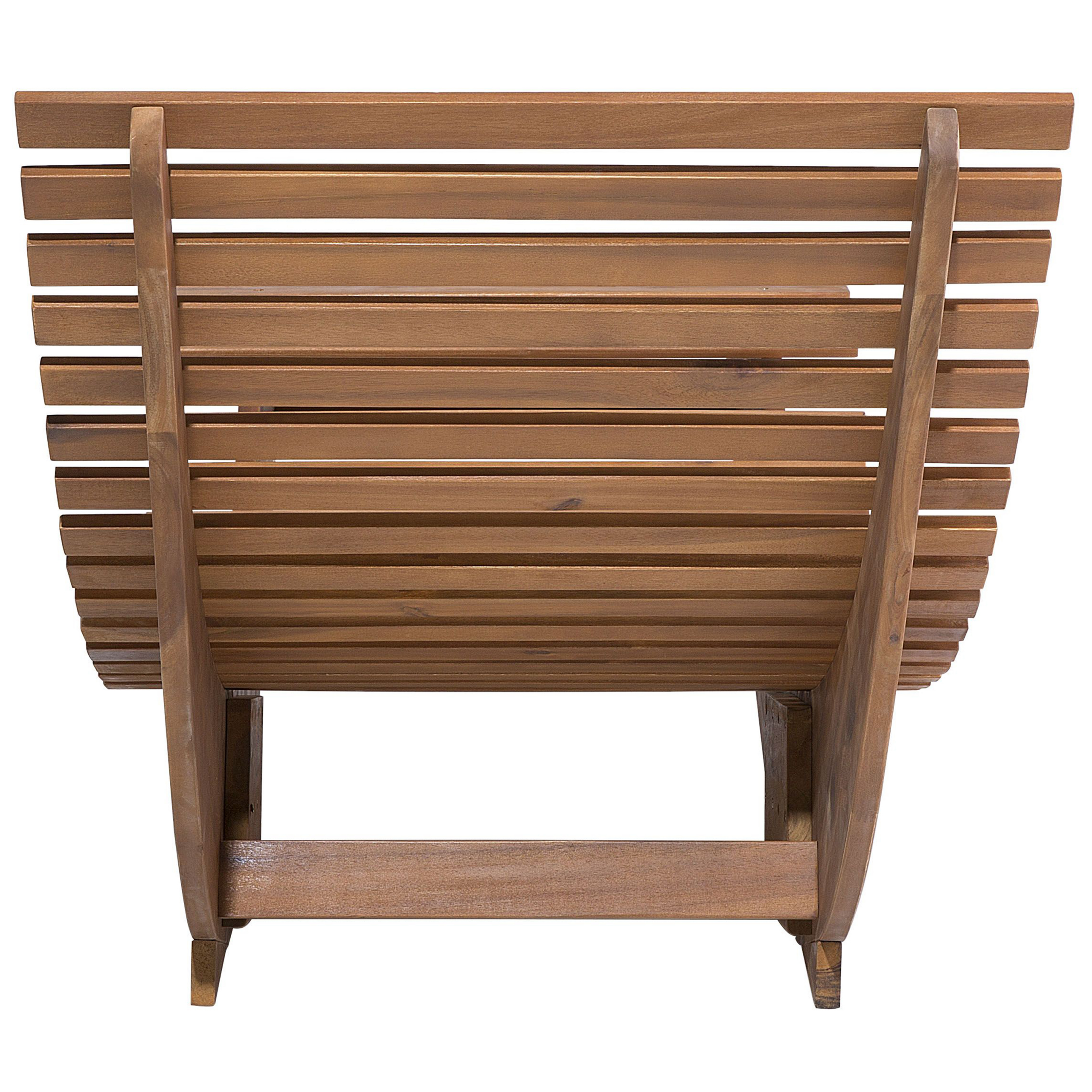 Beliani - Bain de Soleil Chaise Longue de Jardin en Bois d'Acacia avec Coussin Gris Matières Résitantes et Fonction Bascule Design Moderne Beliani - Image 7