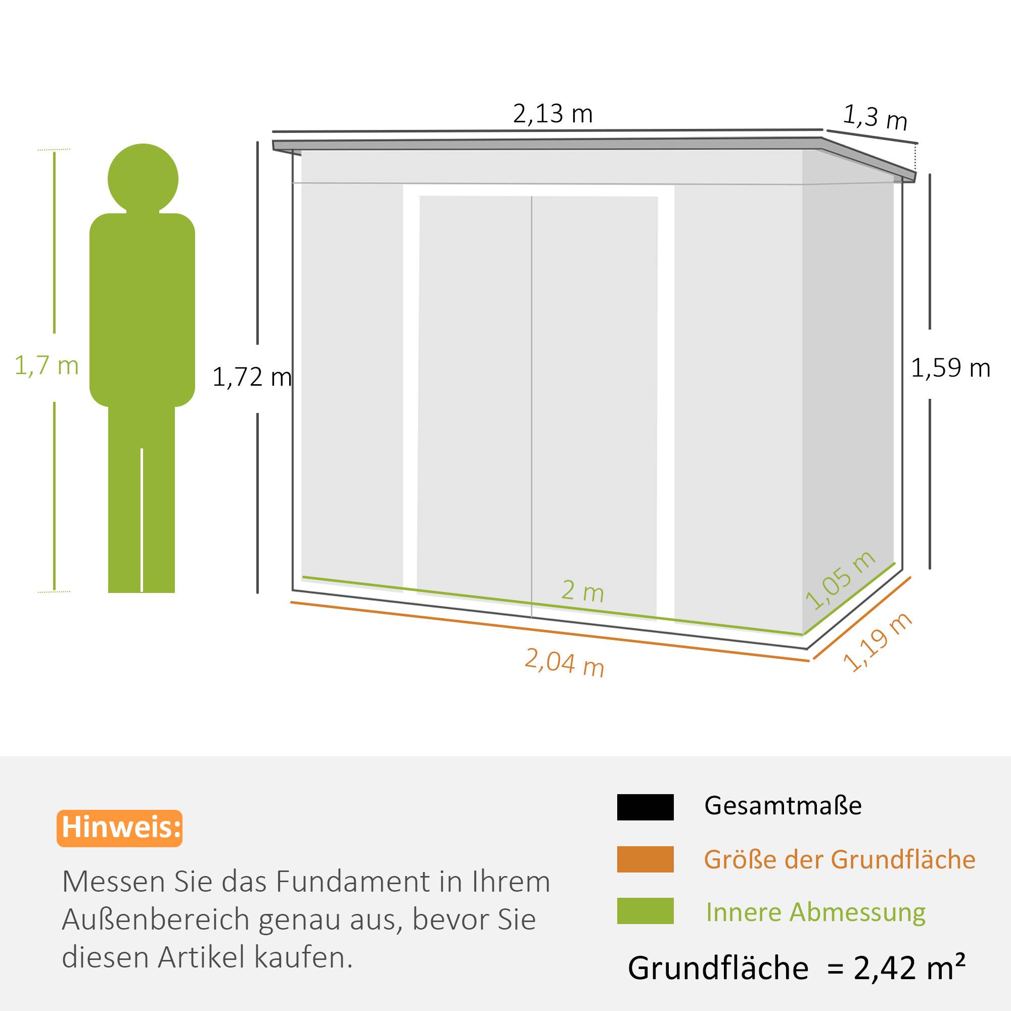ComfortXL - Abri de jardin acier galvanisé 213 x 130 x 172 cm gris clair avec portes coulissantes - ComfortXL Outdoor Living - Image 5