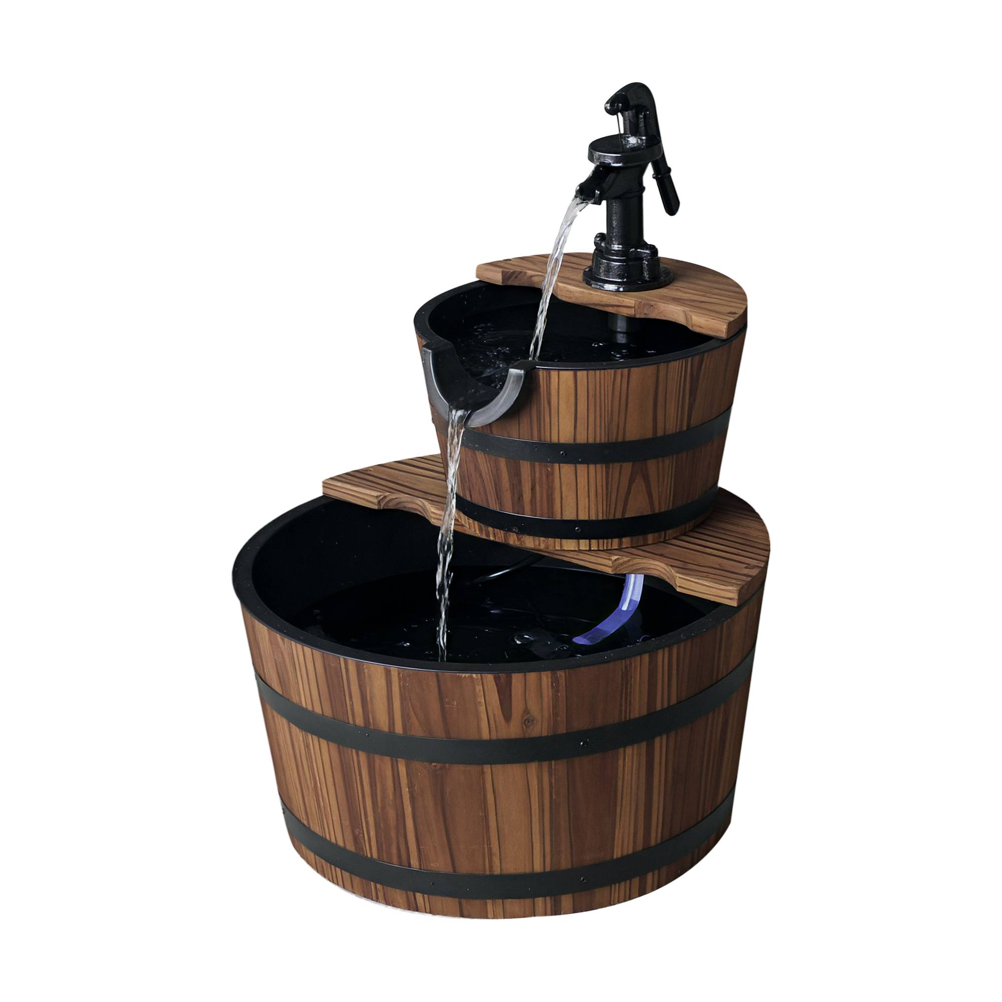 Fontaine de jardin bois marron foncé 44.5 x 44.5 x 58.5 cm - PANGIVO - Image 1