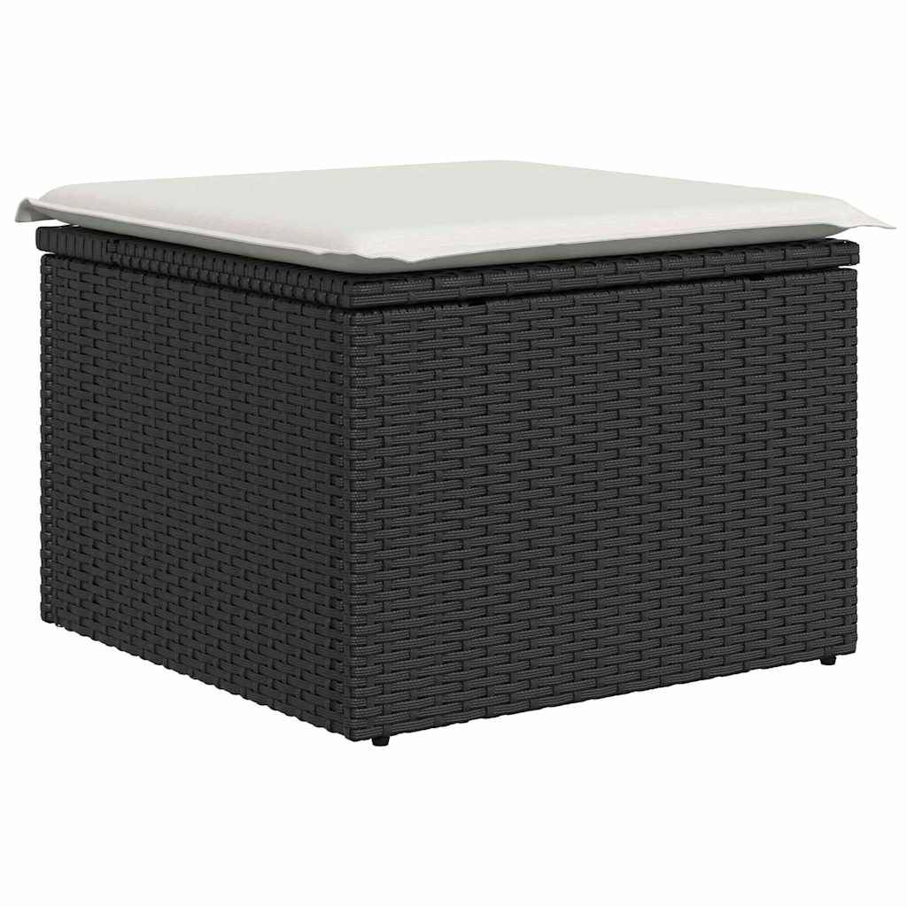 ComfortXL - Salon de jardin 6 places polyrotin modulable avec pouf bicolore Noir et Crème – ComfortXL Outdoor Living - Image 7