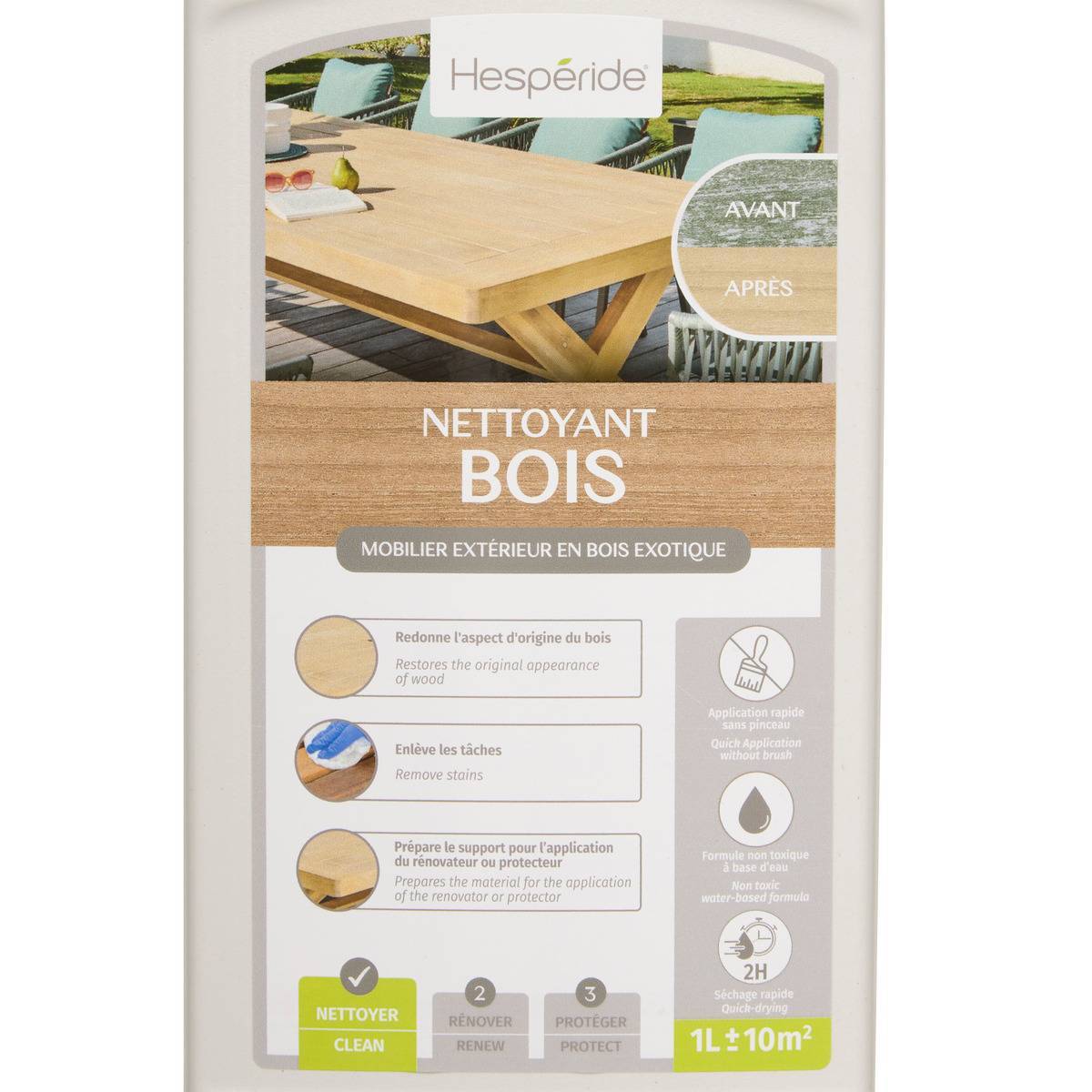 Hesperide - Nettoyant pour mobilier extérieur bois exotique 1L Hespéride - Image 2