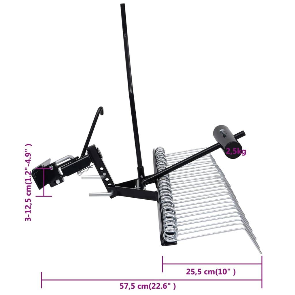 PANGIVO - Scarificateur pour tondeuse autoportée acier galvanisé noir 109 x 57.5 x 67 cm - PANGIVO - Image 9