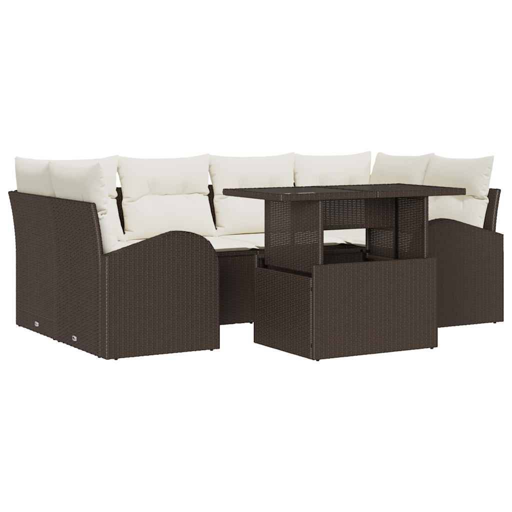 ComfortXL - Salon de jardin d'angle 6 places polyrotin avec table basse pour extérieur Marron – ComfortXL Outdoor Living - Image 2