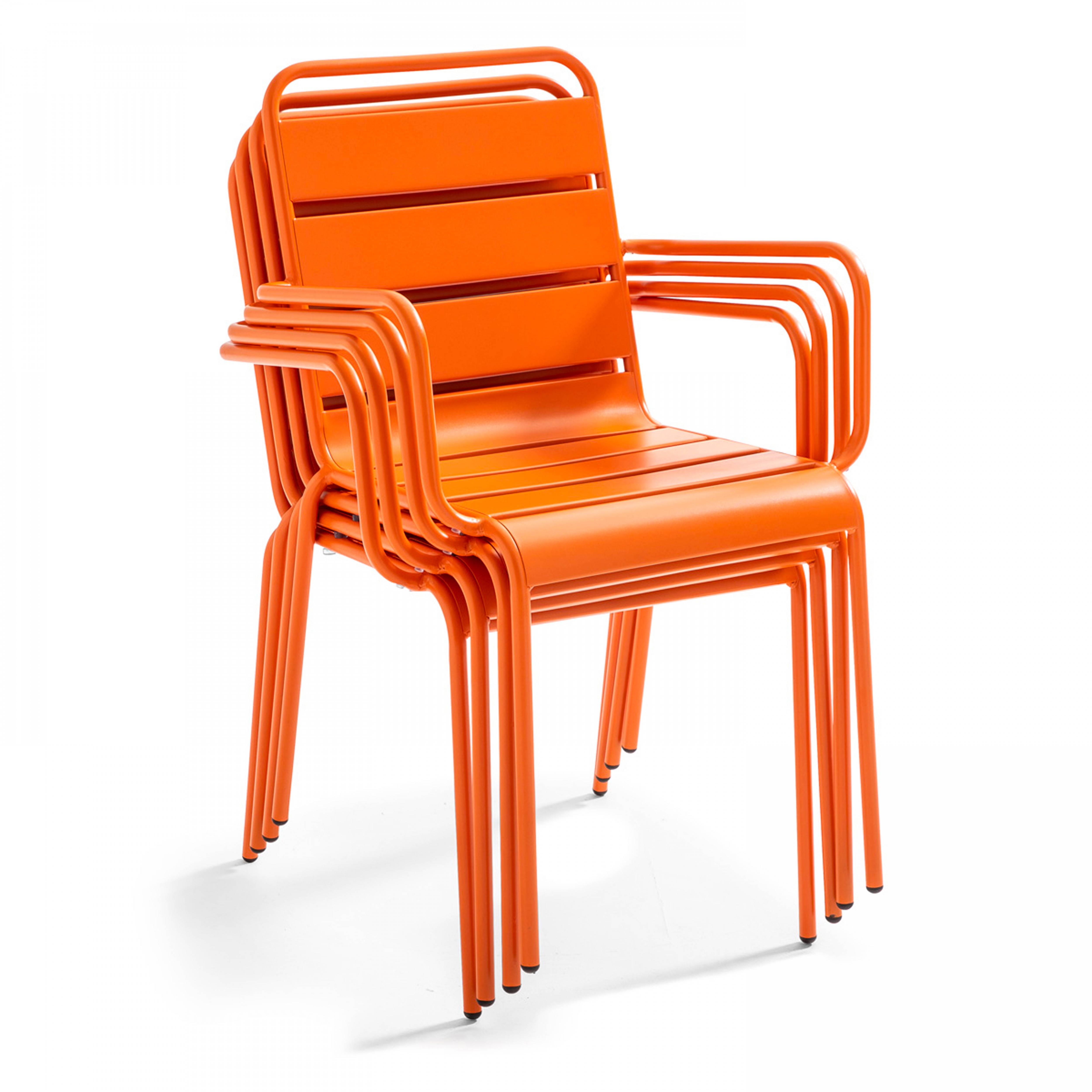 Oviala - Fauteuil de jardin en métal orange Palavas - Oviala - Image 4