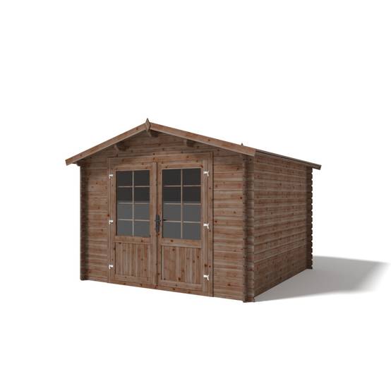 Altanka - Abri de jardin en bois - 9m2 - 3x3m - Traité - Ep. 28mm - Couleur: marron - DOM427 - ALTANKA - Image 1
