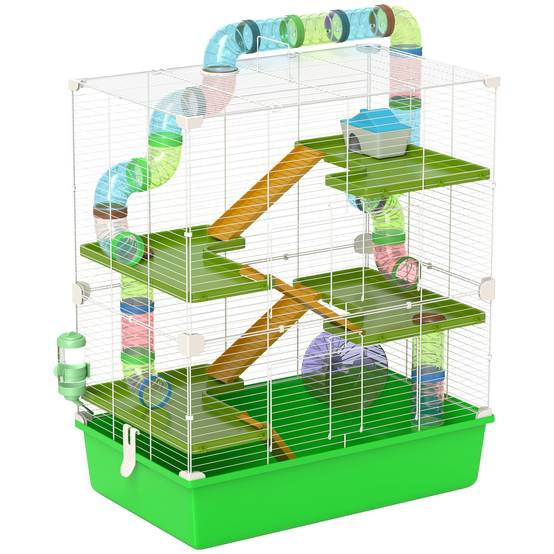 Cage pour rongeur acier et plastique multicolore 59 x 36 x 69 cm - PANGIVO - Image 1
