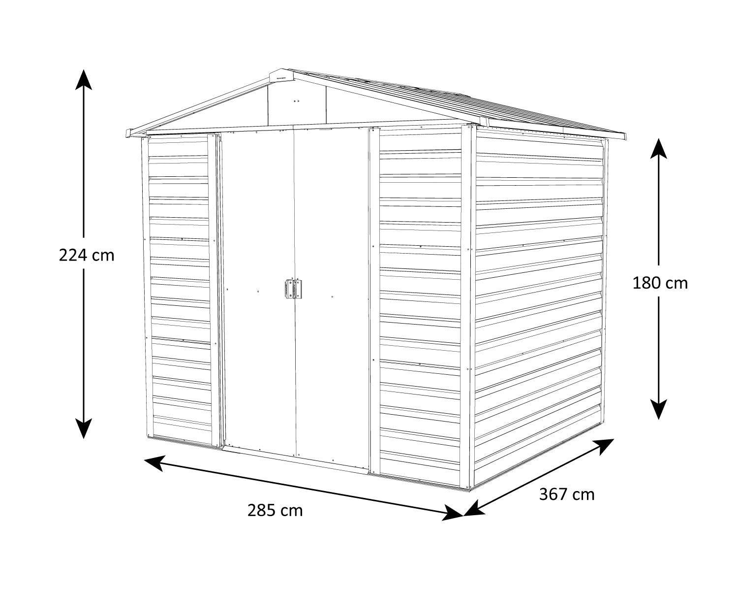 Yardmaster - Abri de jardin métal imitation bois 10,46 m2 Yardmaster + kit d'ancrage - Image 3