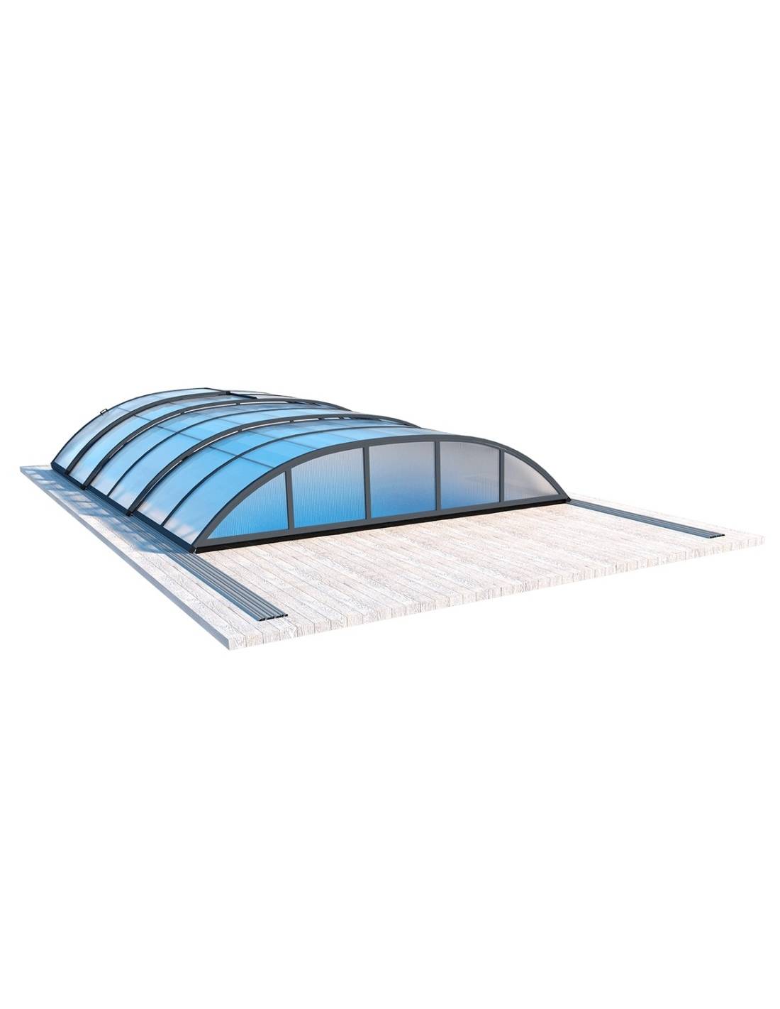 Altanka - Abri de piscine Horizon pour les modèles 5x3 m - BAS86, BAS786 - polycarbonate alvéolaire 8 mm - Couleur Ral7016 Graphite - ECO215 - Image 5