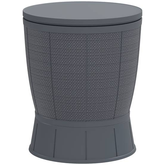 Outsunny - Table à glacière 3 en 1 Ø49x58-84cm avec seau à glace plateau télescopique pour bière vin cocktails jardin gris - Outsunny - Image 5