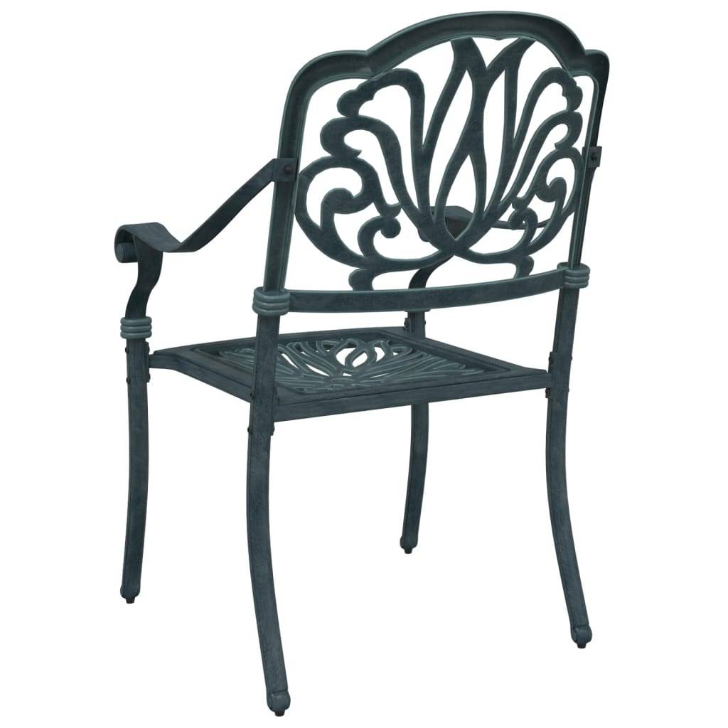 Chaise de jardin aluminium coulé verte 65 x 63 x 91 cm (lot de 2) - PANGIVO - Image 7