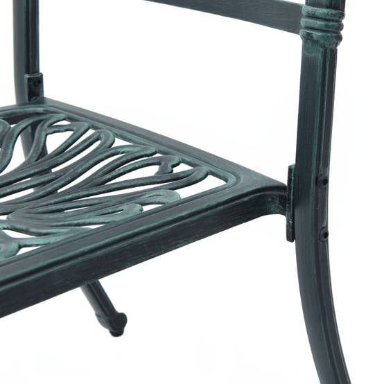 Chaise de jardin aluminium coulé verte 65 x 63 x 91 cm (lot de 2) - PANGIVO - Image 9