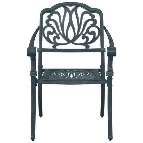 Chaise de jardin aluminium coulé verte 65 x 63 x 91 cm (lot de 2) - PANGIVO - Image 5