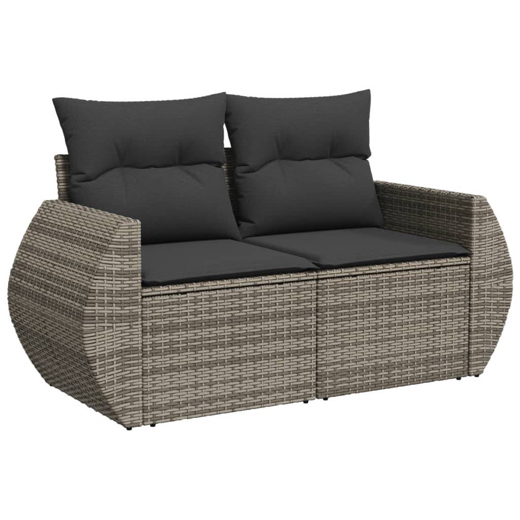 ComfortXL - Salon de Jardin Gris 8 Pièces en Résine Tressée Modulable Coussins Gris Foncé – ComfortXL Outdoor Living - Image 3
