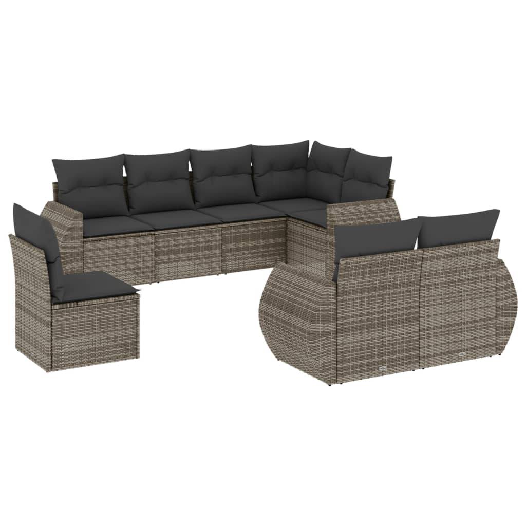 ComfortXL - Salon de Jardin Gris 8 Pièces en Résine Tressée Modulable Coussins Gris Foncé – ComfortXL Outdoor Living - Image 2