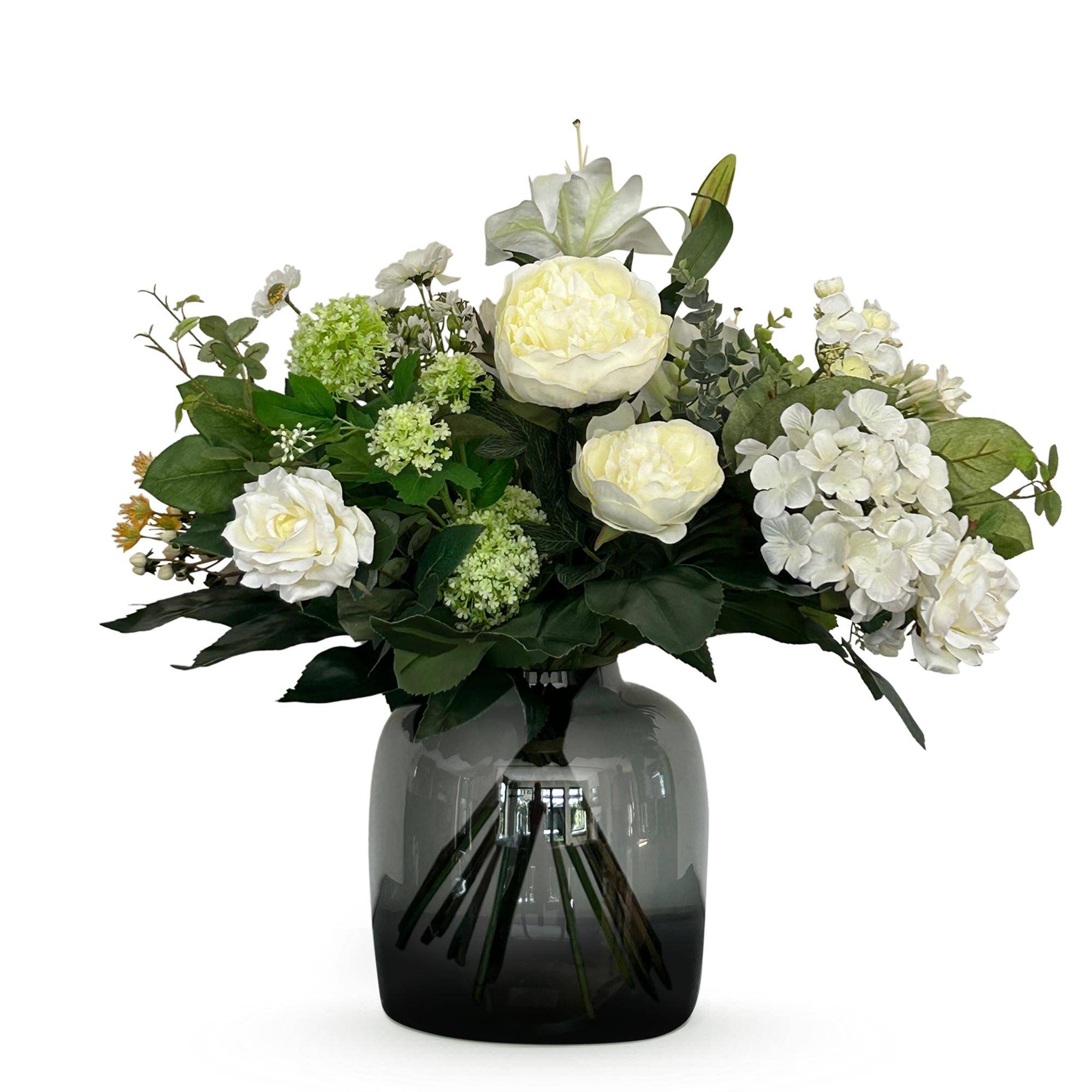 PANGIVO - Bouquet de fleurs artificielles matière synthétique blanc 30 x 30 x 60 cm - PANGIVO - Image 1