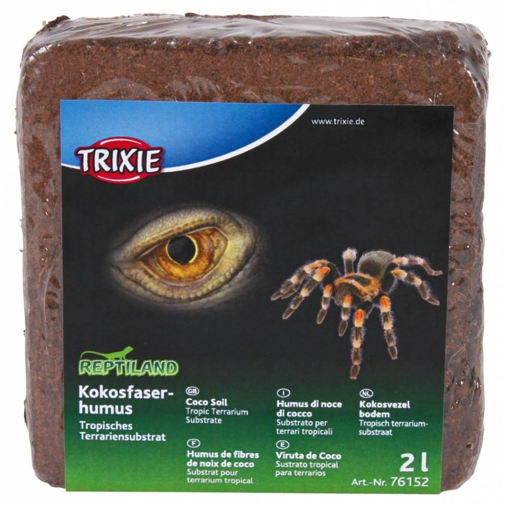 Trixie - 2 Litres  Fibres de noix de coco compressé reptiles et amphibiens (un paquet) - Image 1