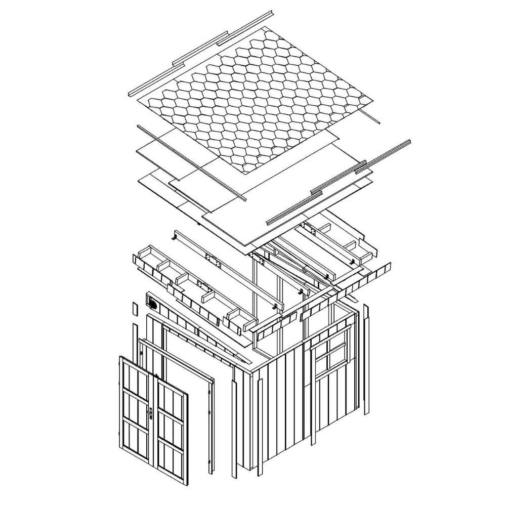 Timbela - Abri de Jardin Qualité Premium 5,9 m² - H231x248x294 cm sans plancher e paroi latérale - Construction de Panneaux LP Smartside - Timbela M938B - Image 8
