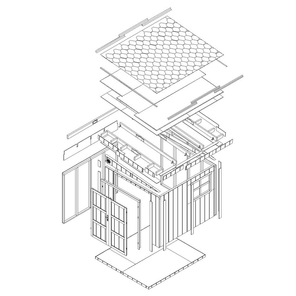 Timbela - Abri de Jardin Qualité Premium 5,9 m² - H231x248x294 cm sans plancher e paroi latérale - Construction de Panneaux LP Smartside - Timbela M938B - Image 8