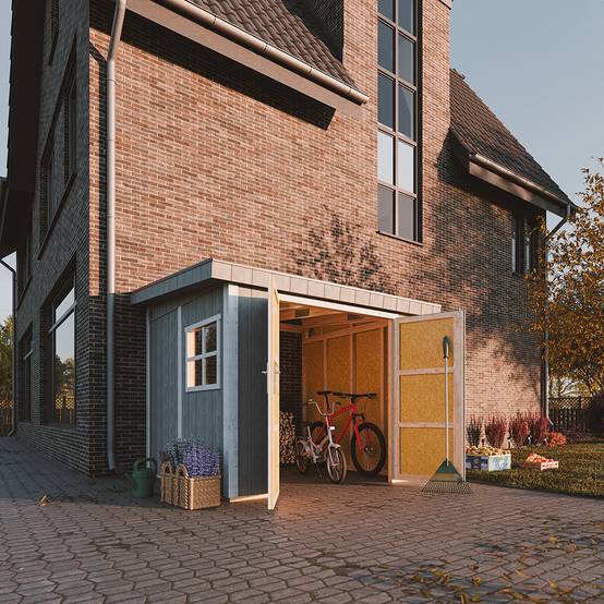 Timbela - Abri de Jardin Qualité Premium 5,9 m² - H231x248x294 cm sans plancher e paroi latérale - Construction de Panneaux LP Smartside - Timbela M938B - Image 5