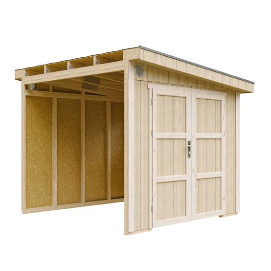 Timbela - Abri de Jardin Qualité Premium 5,9 m² - H231x248x294 cm sans plancher e paroi latérale - Construction de Panneaux LP Smartside - Timbela M938B - Image 2