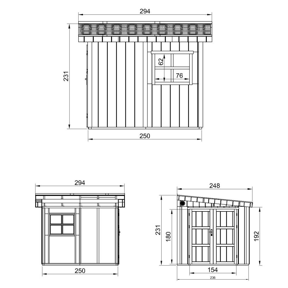Timbela - Abri de Jardin Qualité Premium 5,9 m² - H231x248x294 cm sans plancher e paroi latérale - Construction de Panneaux LP Smartside - Timbela M938B - Image 6