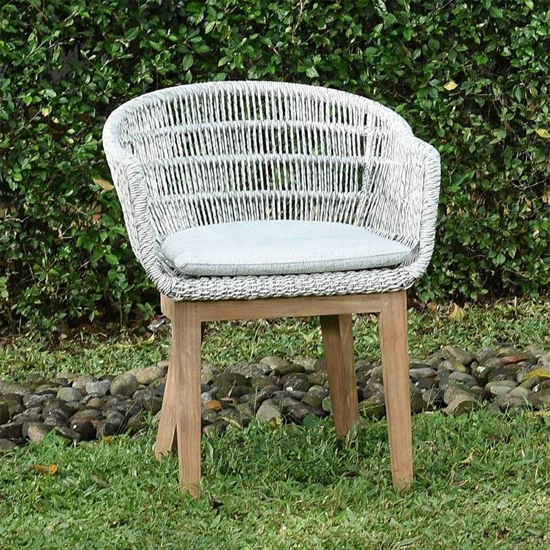 Fauteuils en résine tressée grise chiné Lounge avec coussin (lot de 2) - Gecko Jardin - Image 5