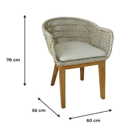 Fauteuils en résine tressée grise chiné Lounge avec coussin (lot de 2) - Gecko Jardin - Image 7
