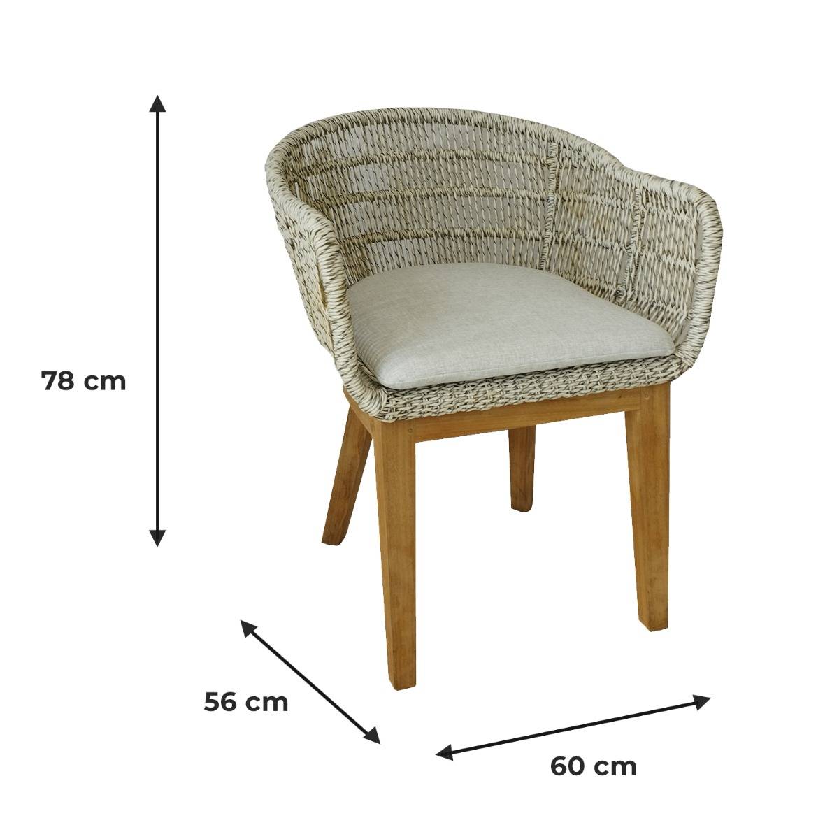 Fauteuils en résine tressée grise chiné Lounge avec coussin (lot de 2) - Gecko Jardin - Image 7