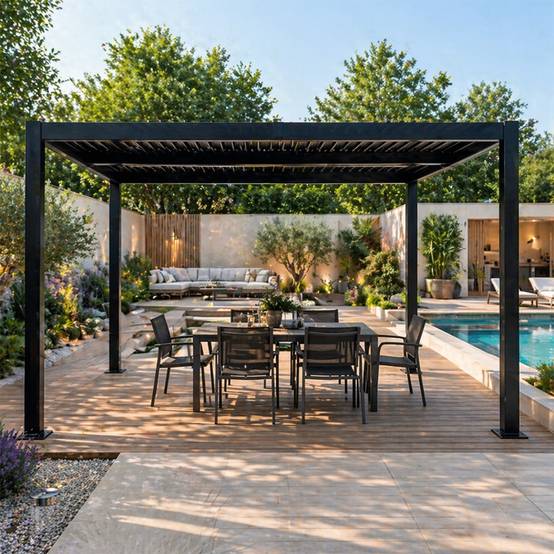 Pergola bioclimatique structure aluminium lames orientables 4x3m CORFU - Image 4