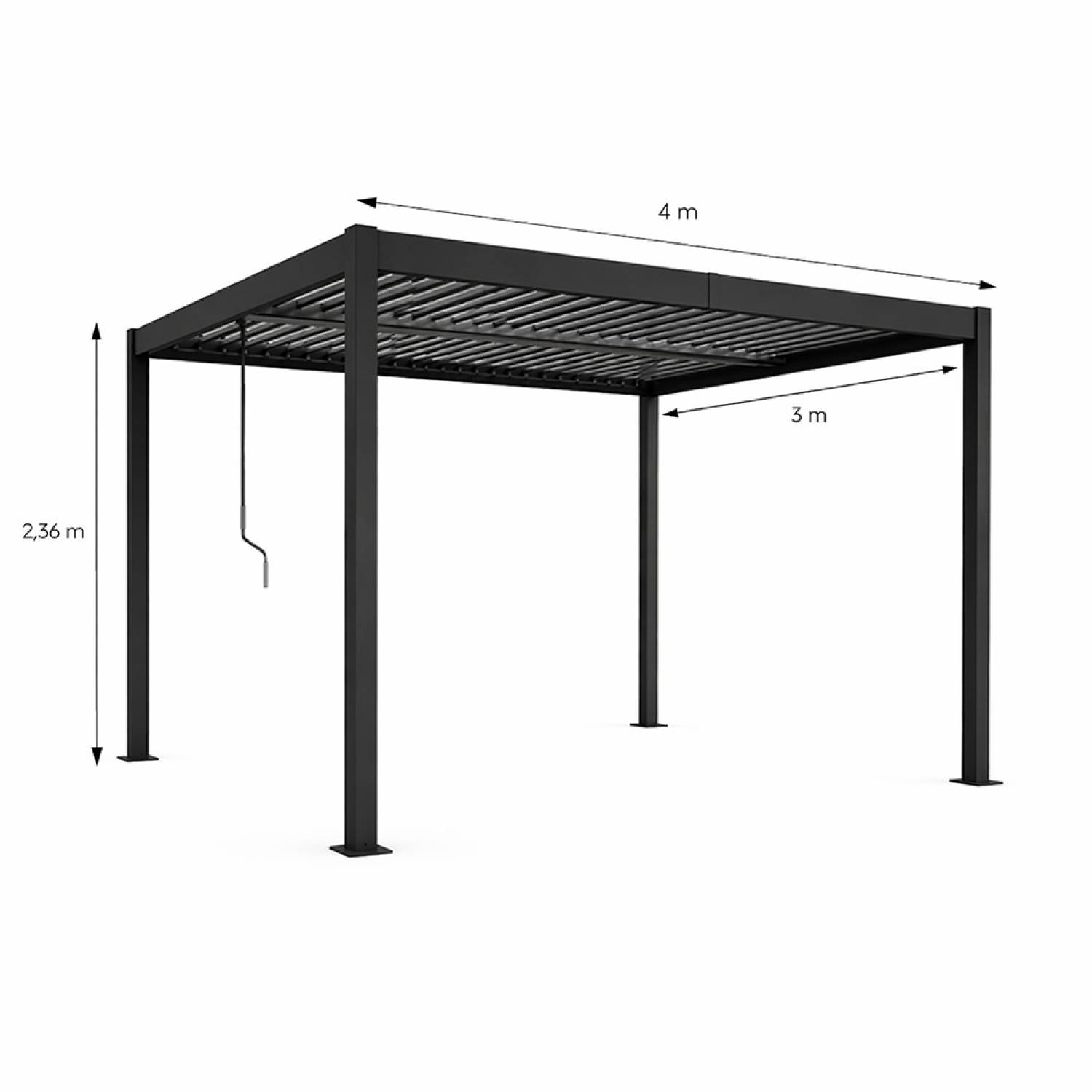 Pergola bioclimatique structure aluminium lames orientables 4x3m CORFU - Image 3