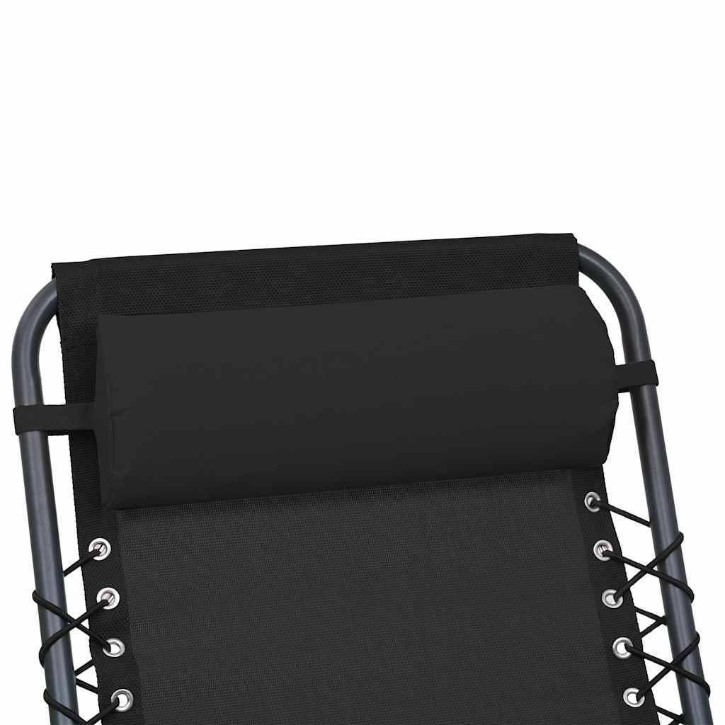 PANGIVO - Appui-tête de chaise longue textilène noir 40 x 7.5 x 15 cm - PANGIVO - Image 4