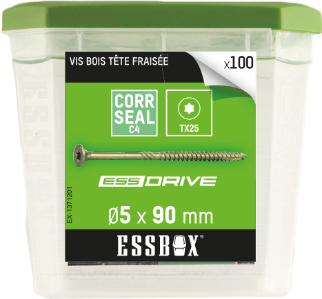 Vis ESSBOX SCELL-IT à bois - Ø5 mm x 90 mm - Boite de 100 - EX-1371201