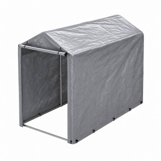 Petit abri vélo et rangement 187×100×160 cm, bâche PE étanche anti-UV, acier galvanisé gris - Image 5