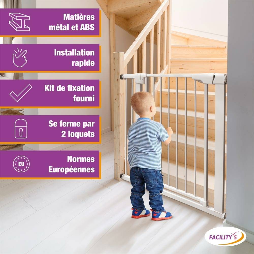 Barrière de sécurité escalier sans perçage pour enfant, bébé, chien - Image 2