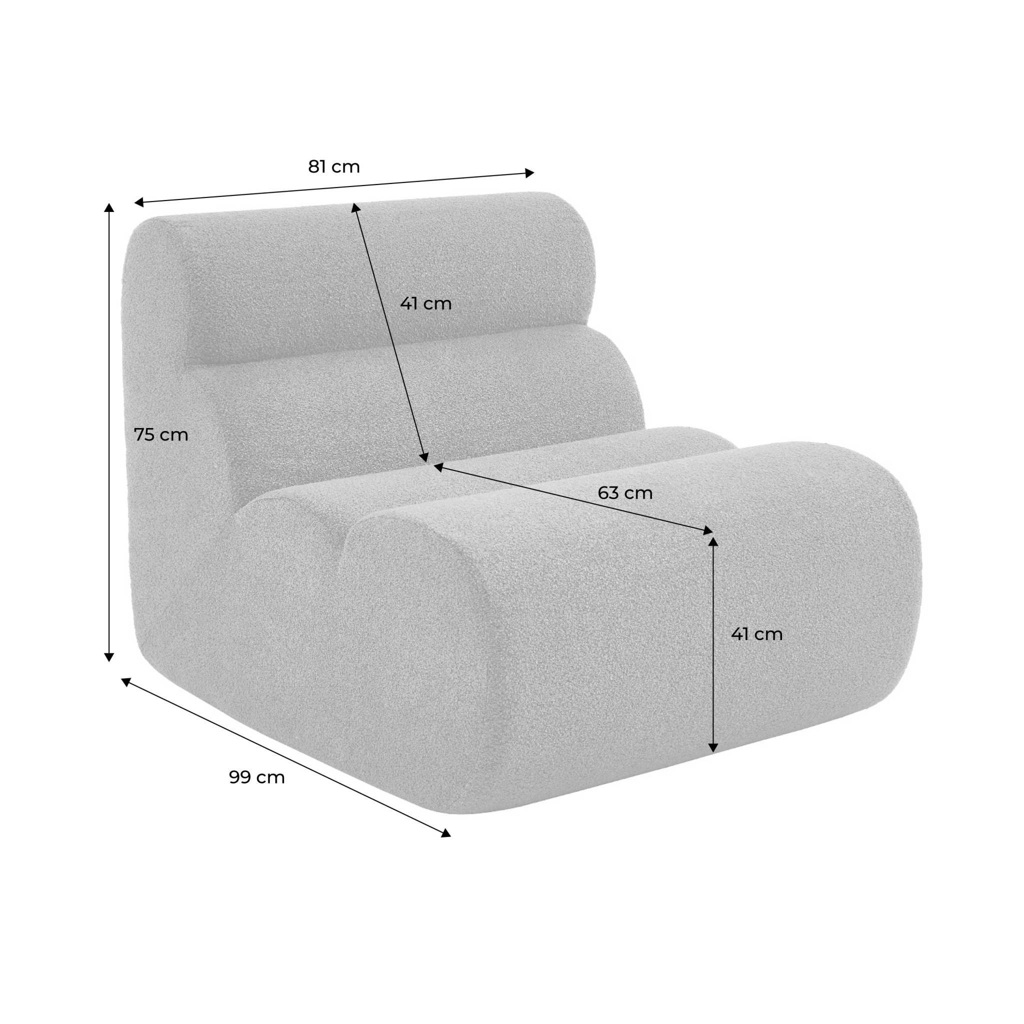 sweeek - Lot de 3 chauffeuses compressées bouclette texturée beige 1 place - L 81 x P 99 x H 75cm - Nova | sweeek - Image 7