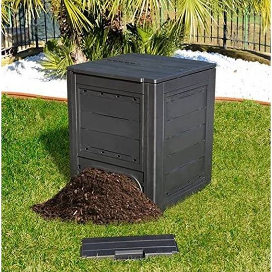 Composteur de jardin 260 Litres Noir Dim 60 x 60 x 73 cm Déchets divers TOOMAX - Image 2