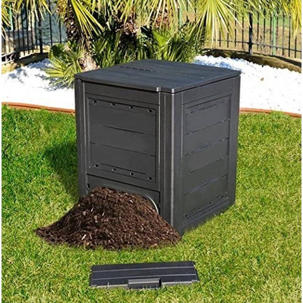 Composteur de jardin 260 Litres Noir Dim 60 x 60 x 73 cm Déchets divers TOOMAX - Image 2