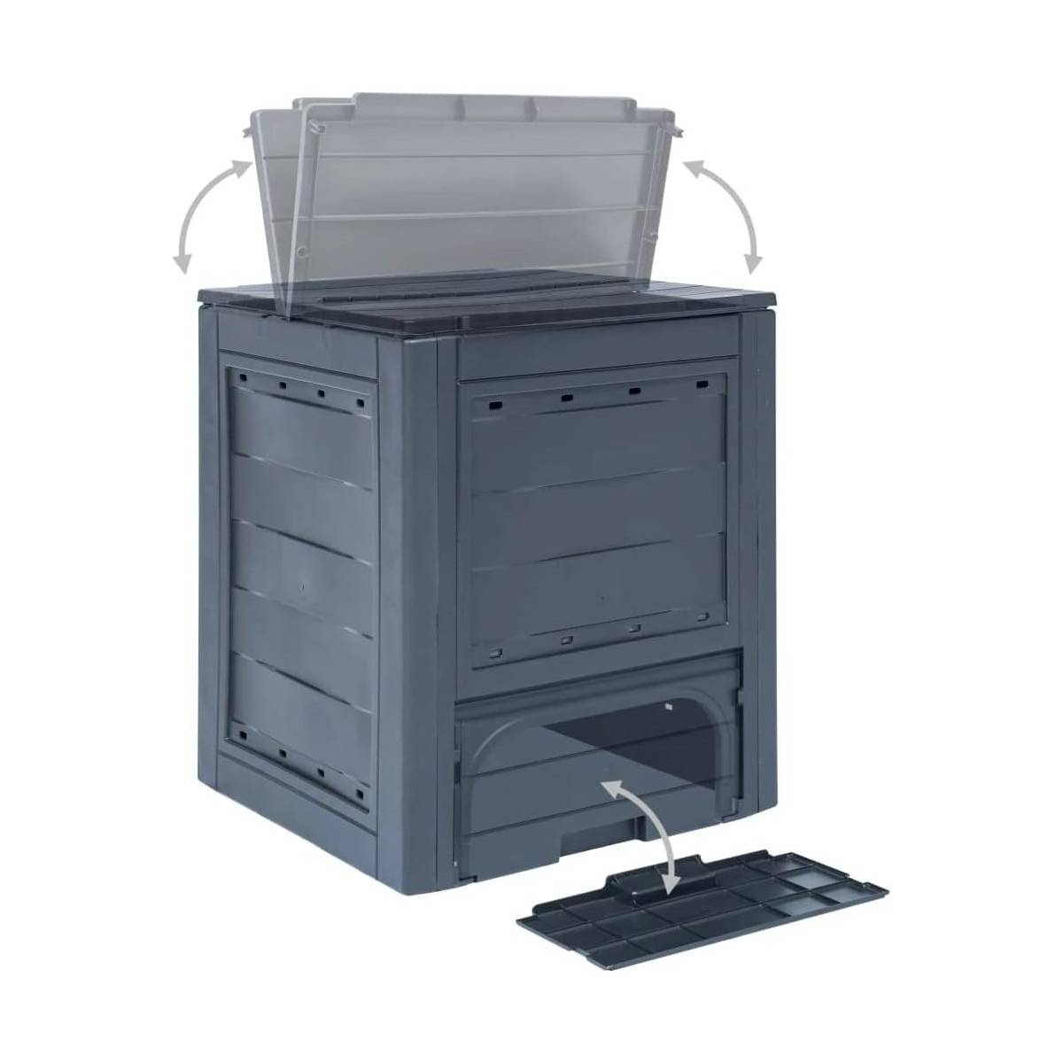 Composteur de jardin 260 Litres Noir Dim 60 x 60 x 73 cm Déchets divers TOOMAX - Image 3