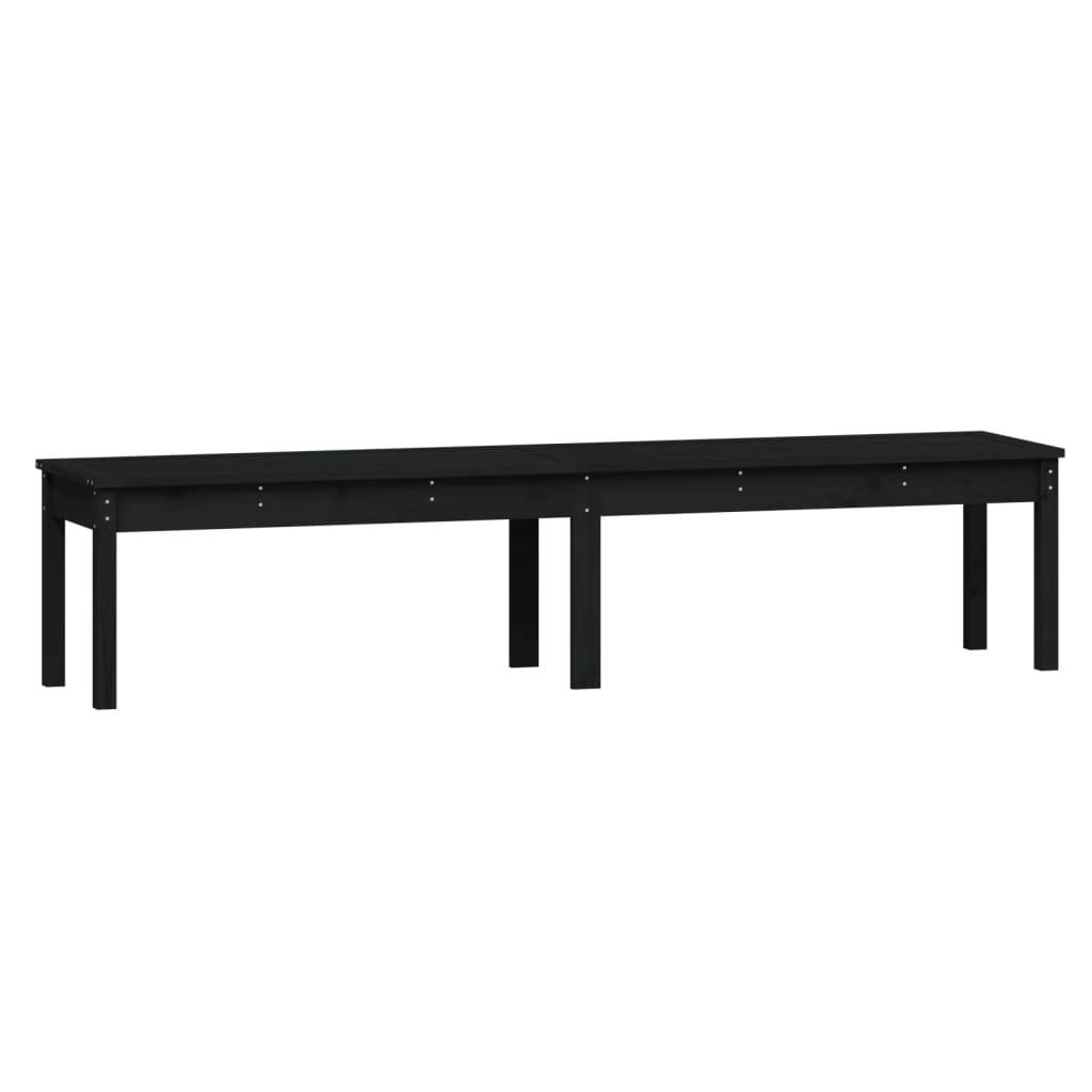 Vidaxl - Banc de jardin à 2 places noir 203,5x44x45cm bois massif de pin vidaXL 824022 - Image 2