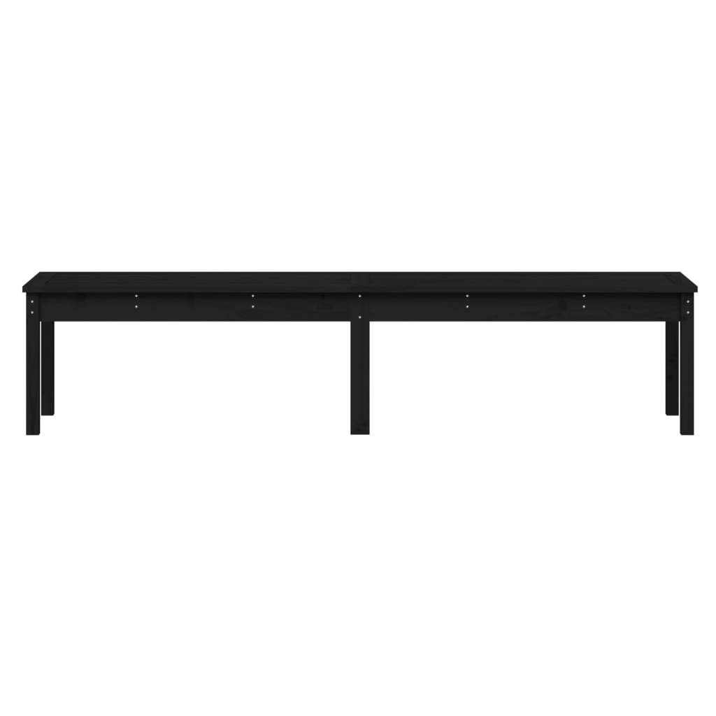 Vidaxl - Banc de jardin à 2 places noir 203,5x44x45cm bois massif de pin vidaXL 824022 - Image 8